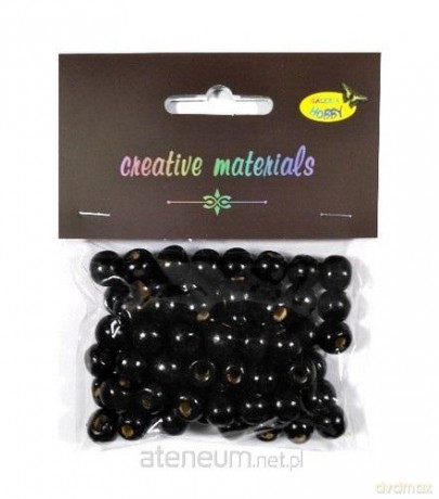 Koraliki drewniane czarne 10mm 25g