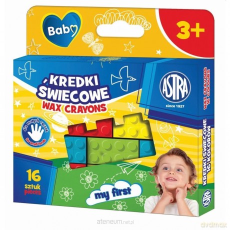 Kredki świecowe w kształcie klocków 16kol