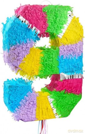 Piniata cyfra 9 pastelowa 50x35x7.5cm