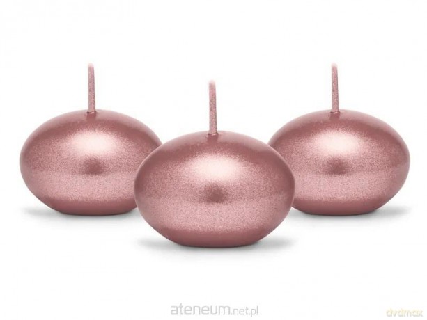 Świeca pływająca Dysk różowe złoto 4cm 50szt