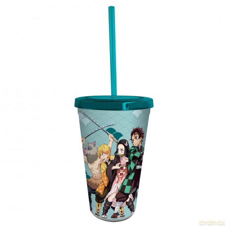 DEMON SLAYER - Pck Tumbler with straw 470ml + Acryl + Stickers