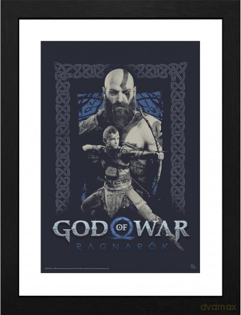 GOD OF WAR - Framed print Kratos and Atreus (30x40)
