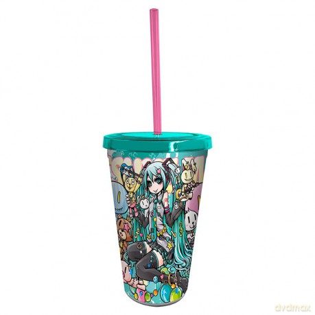 HATSUNE MIKU - Tumbler with straw - 470ml - Miku Band