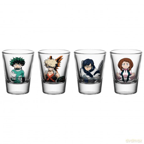 MY HERO ACADEMIA - Zestaw 4 kieliszków do shotów - Heroes