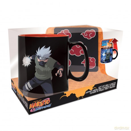 NARUTO SHIPPUDEN - Zestaw kubek zmieniający kolor + podkładka Akatsuki