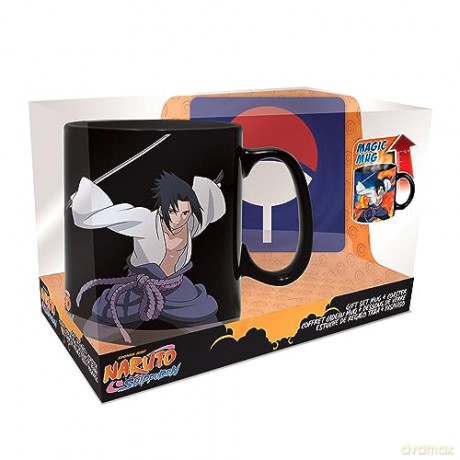 NARUTO SHIPPUDEN - Gift set Kubek Heat Change 460ml + Coaster Uchiha
