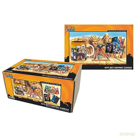 NARUTO SHIPPUDEN - Zestaw prezentowy Kubek 320ml + Akryowa figurka + Pocztówki Naruto