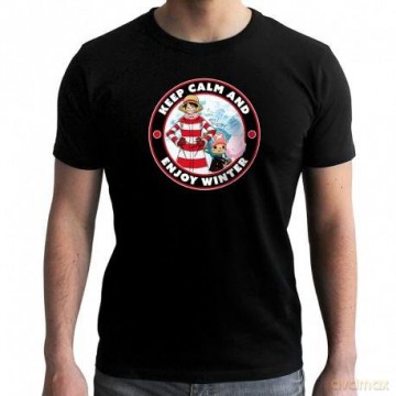 ONE PIECE - Man black Tshirt - KEEP CALM AND ENJOY WINTER