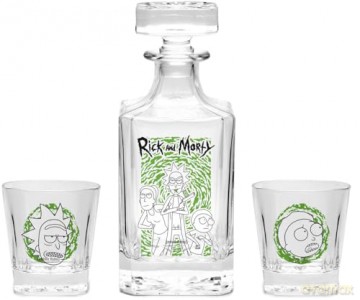 RICK AND MORTY - Set Decanter + 2 glass Characters
