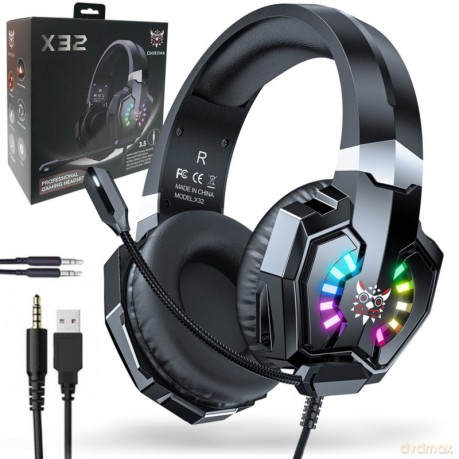 ONIKUMA X32 Słuchawki gamingowe nauszne RGB Czarny