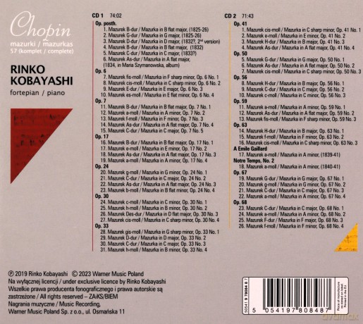 Rinko Kobayashi: Chopin 57 Mazurkas (Complete) [2CD]