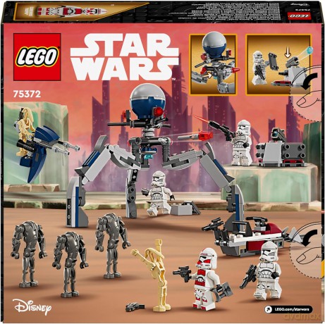 LEGO Star Wars Zestaw bitewny z żołnierzem armii klonów i droidem bojowym (75372) [KLOCKI]