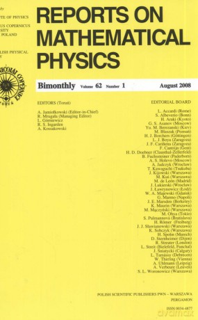 Reports on Mathematical Physics 62/1 2008 Kraj [KSIĄZKA]
