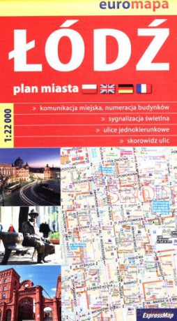Łódź. Euromapa. Plan miasta w skali 1:22 000 [KSIĄŻKA]