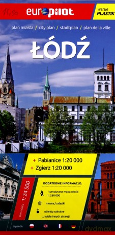 Łódź. Foliowany plan miasta w skali 1:24 500 [KSIĄŻKA]