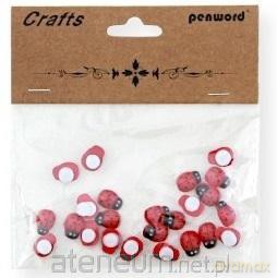 Dekoracje drewniane biedronki 8x11mm 24szt
