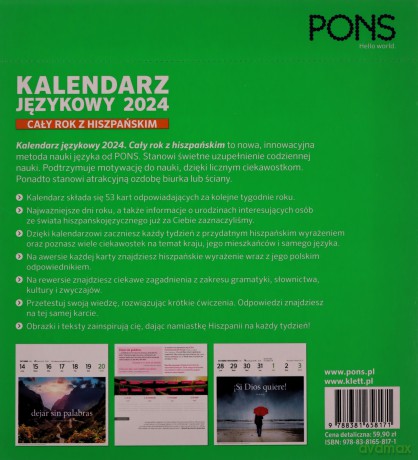 Kalendarz językowy 2024. Cały rok z hiszpańskim [KSIĄŻKA]