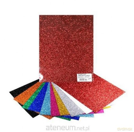 Karton brokatowy kolorowy 250g 25x35cm 10 arkuszy