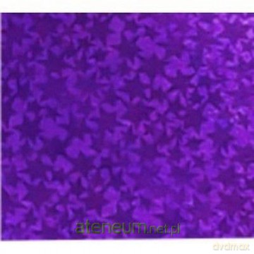 Karton holograficzny fioletowy gwiazdy 25x35cm ark