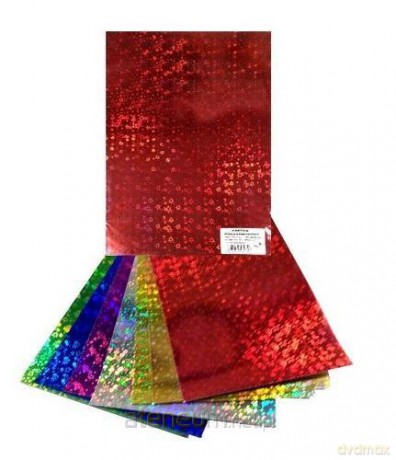 Karton holograficzny kolorowy 25x35cm 8 arkuszy