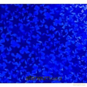 Karton holograficzny niebieski gwiazdy 25x35cm ark