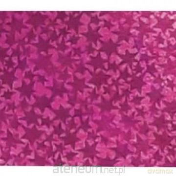 Karton holograficzny różowy gwiazdy 25x35cm ark