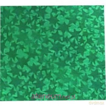 Karton holograficzny zielony gwiazdy 25x35cm ark