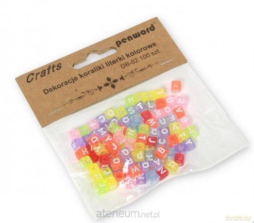 Koraliki literki rolorowe 6x6mm 100szt