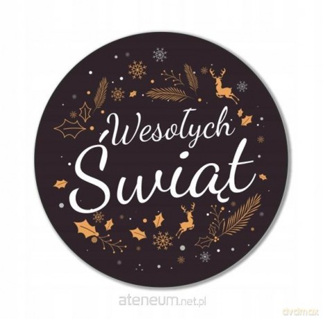 Naklejki świąteczne czarne 6cm 24szt