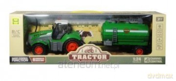 Traktor z przyczepą sterowany pilotem z ładowarką