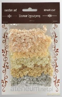 Zestaw cekiny kremowych 6mm 30g
