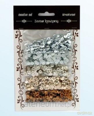 Zestaw cekiny srebrno brązowe 6mm 30g