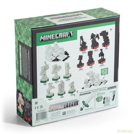 Minecraft: Chess Set - Overworld Heroes Vs. Hostile Mobs