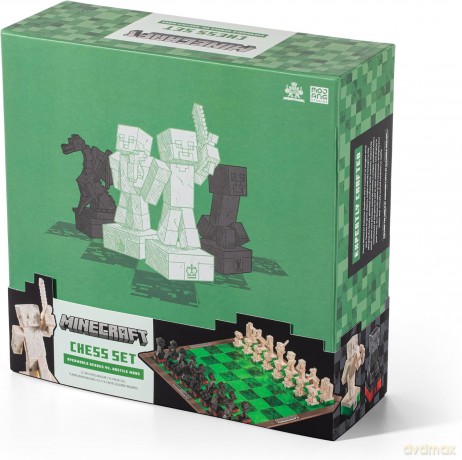 Minecraft: Chess Set - Overworld Heroes Vs. Hostile Mobs