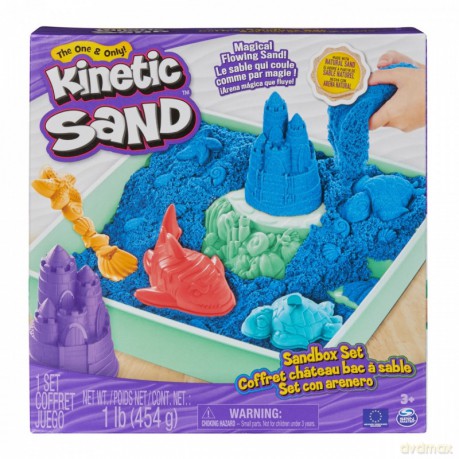 Piasek kinetyczny Kinetic Sand Zestaw Piaskownica Niebieski
