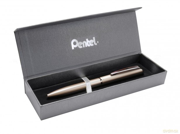 Eleganckie pióro kulkowe EnerGel 0,7 mm BL2007 w etui szampańskie