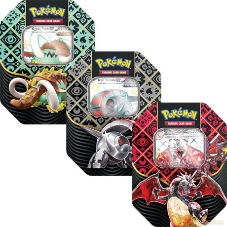 Pokemon TCG: Paldean Fates Tin 4-booster BUNDLE 1 szt. mix [FIGURKA]