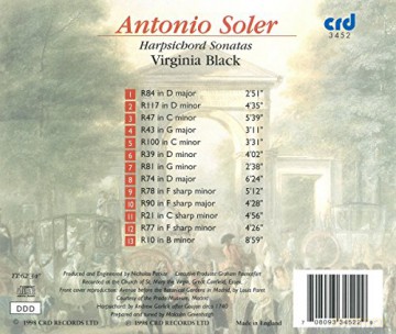 Virginia Black: Antonio Soler: Harpsichord Sonatas [CD]