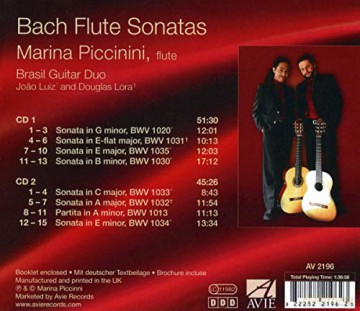 Marina Piccinini: Bach/Flute Sonatas Partita In A Minor [2CD]