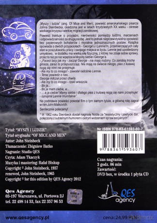 Myszy i ludzie. Książka audio CD MP3 - John Steinbeck [KSIĄŻKA]