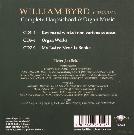 Pieter-Jan Belder: Byrd: Complete Harpsichord And Organ Music [9CD]