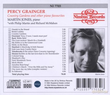 Percy Grainger: Country Gardens And Other Piano Favourites - Martin Jones [CD]
