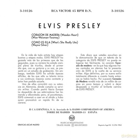 Elvis Presley: Ep Etranger No. 10 - Wooden Heart (Spain) [Winyl]