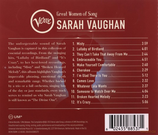 Sarah Vaughan: Great Women Of Song: Sarah Vaughan [CD]