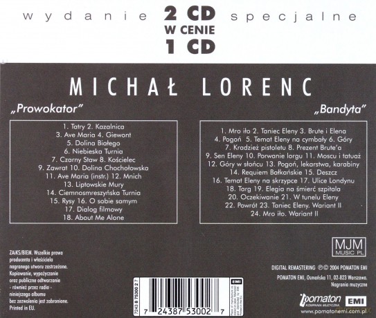 Michał Lorenc: Prowokator / Bandyta [2CD]