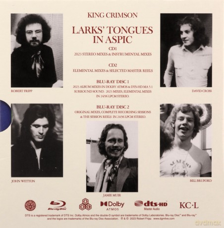 King Crimson: Larks Tongues In Aspic (The Complete Recording Sessions - Dolby Atmos - 2023 Mixes) [2CD+2BR]