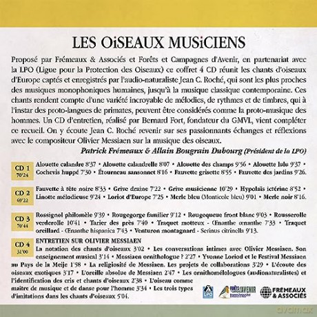 Jean Roche: Les Oiseaux Musiciens 3 CD Chants DOiseaux [4CD]