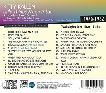 Kitty Kallen: Little Things Mean A Lot - Her 26 Finest 1940-1962 [CD]