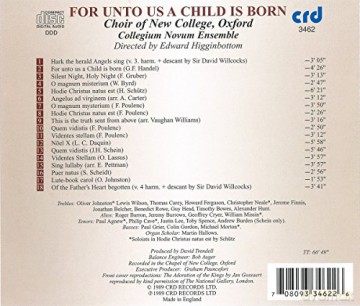 Music For Christmas: Unto Us A Child Is Born - Higginbottom [CD]