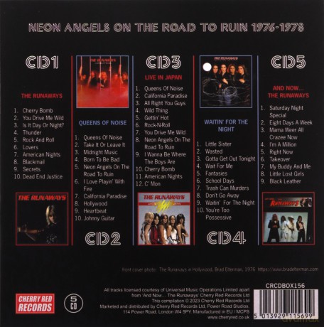 Runaways: Neon Angels On The Road To Ruin 1976-1978 (Clamshell) [5CD]